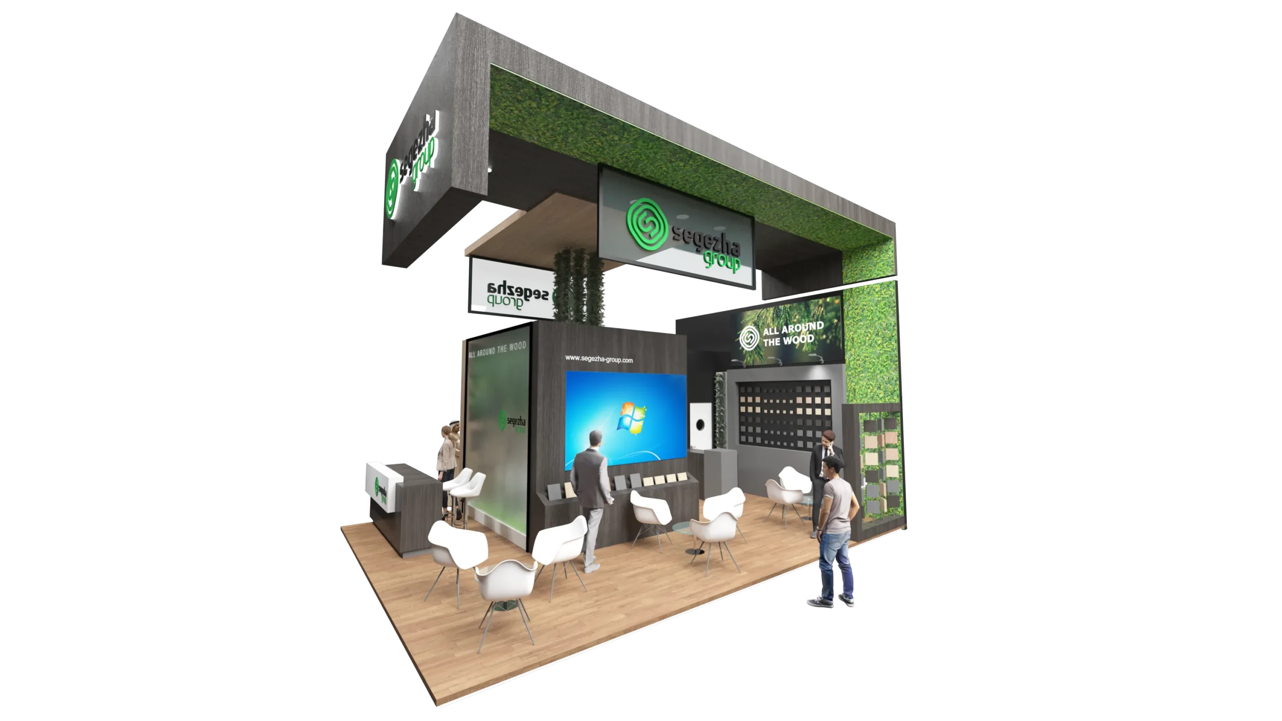 Custom exhibition stand setup at a Saudi trade show by Axis Exhibitions